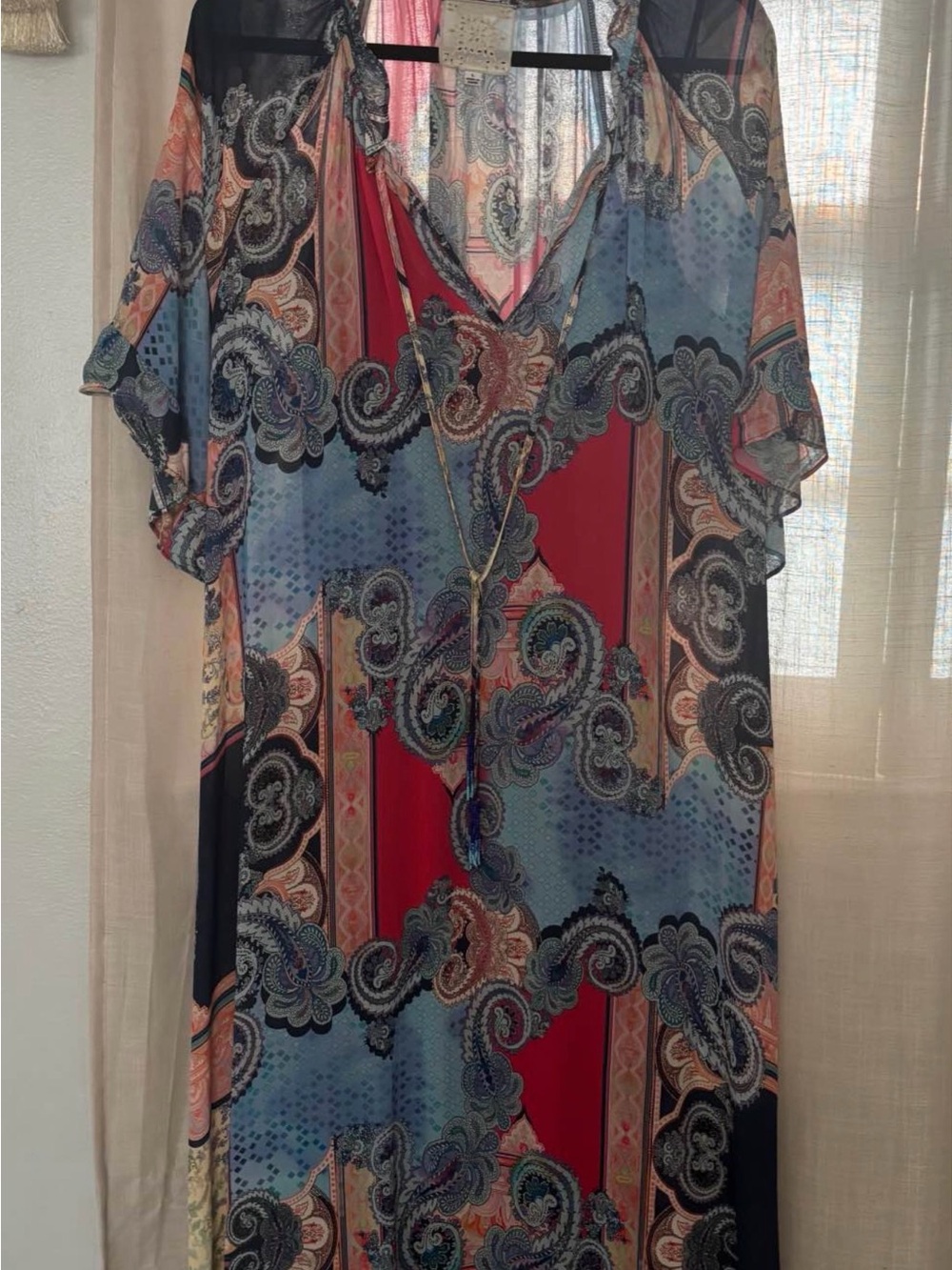 Johnny Was Cordelia Maxi Kaftan Dress w/ Original Slip - Size Large - Picture 5 of 10